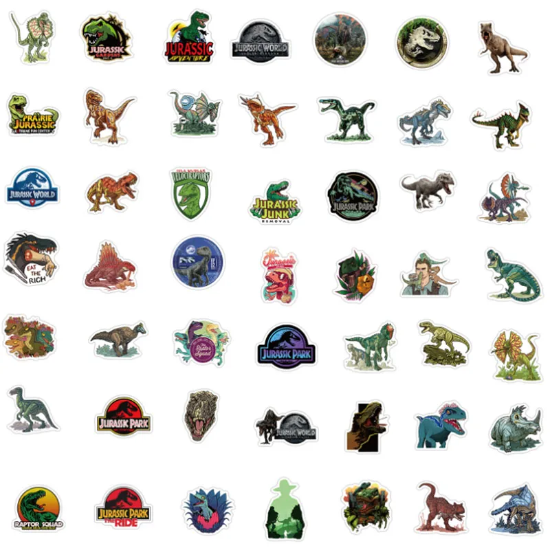 10/30/50/100pcs   Jurassic Park Dinosaurs Graffiti  Skateboard Travel Suitcase Phone Laptop Luggage Cool Helmet Stickers Cute