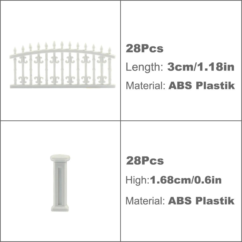 1 Meter Model Railway N Z Scale 1:160 Building Fence Wall White Architectural LG20003