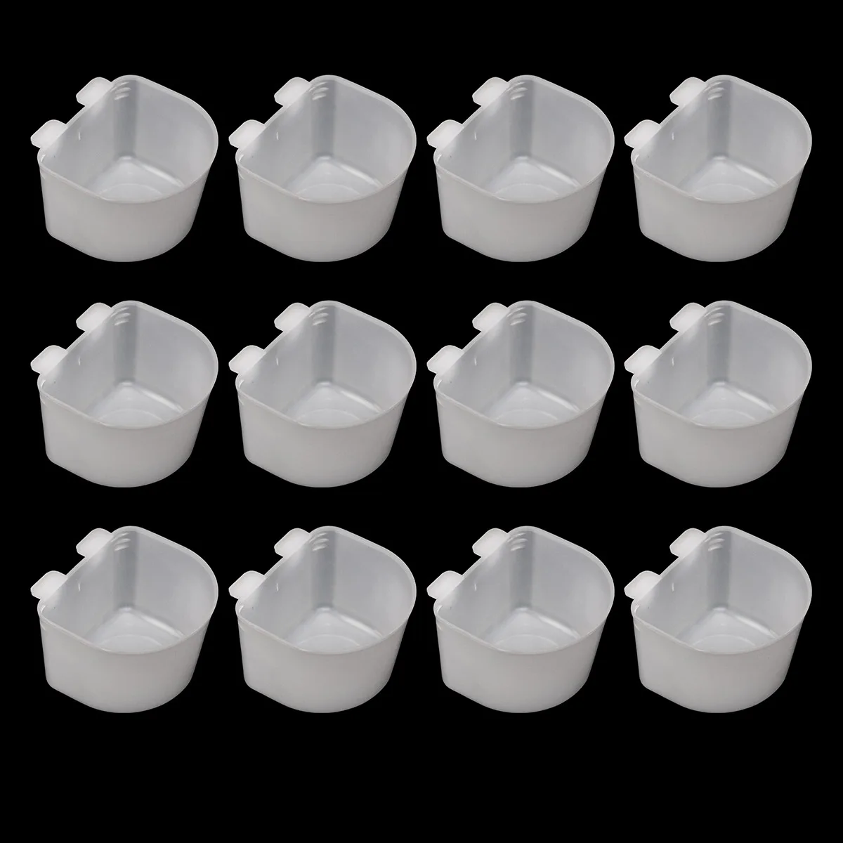 12Pcs Quail Parrot Feed Water Bowl Bird Drinker Practical Water Food Cup Bowl for Small Bird Feeder Waterer Clip