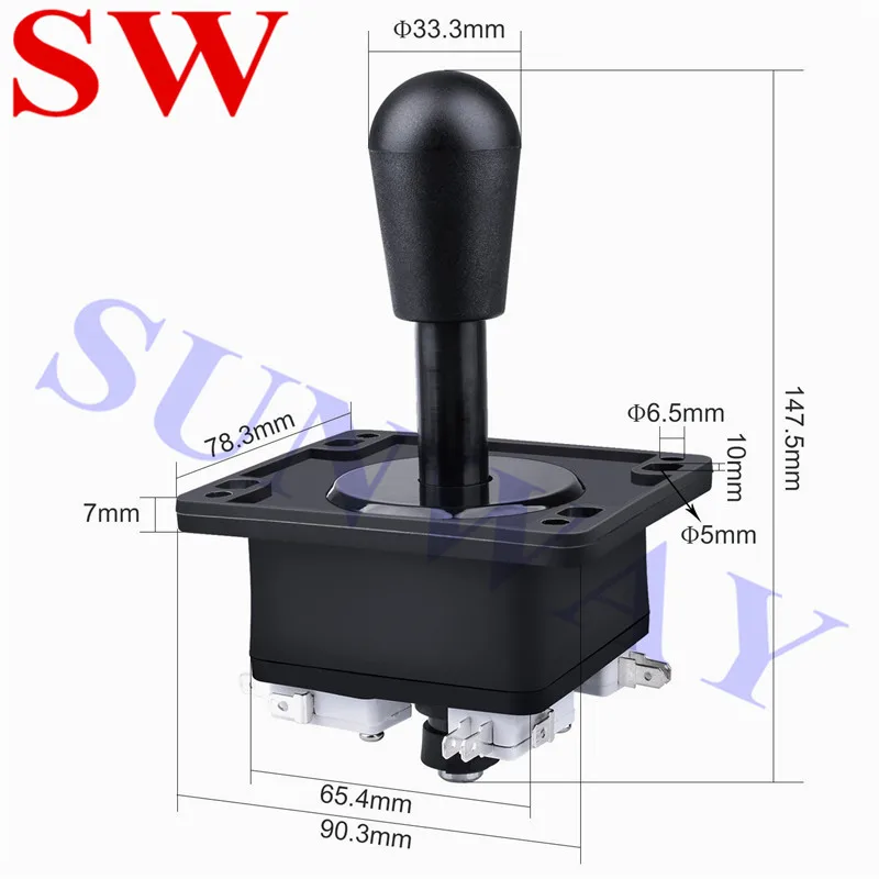 Joystick d'arcade happ rouge/noir, 2 pièces, Joystick de Style américain avec micro-interrupteurs pour distributeur automatique d'arcade Jamma