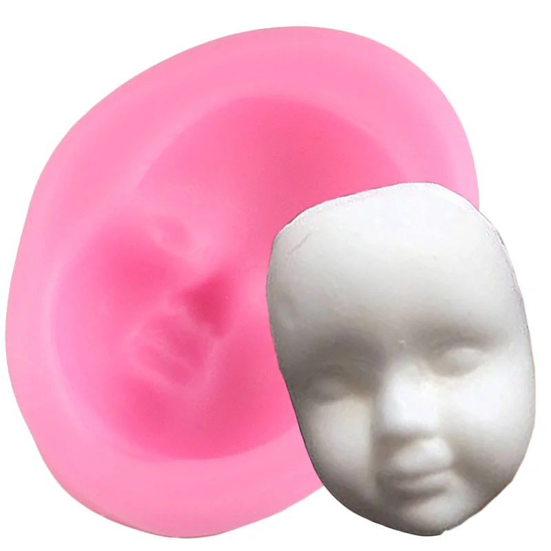 Baby Face Silicone Molds 3D Craft Polymer Clay Dolls Face Fondant Mold DIY Cake Decorating Tools Candy Chocolate Gumpaste Moulds