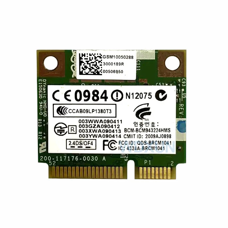 สําหรับ HP 2540p 8460p BCM 943224 เอชเอ็มเอส 582564 -001 2.4G และ 5G ครึ่ง Mini PCI-e 300Mbps 802.11a/g/n BCM 943224   การ์ดเครือข่ายแล็ปท็อปไร้สาย