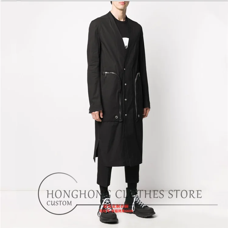 

【custom】M-6XL! Big yards men's clothing! 2020 New men's loose trench coat fashion in the long coat personality top