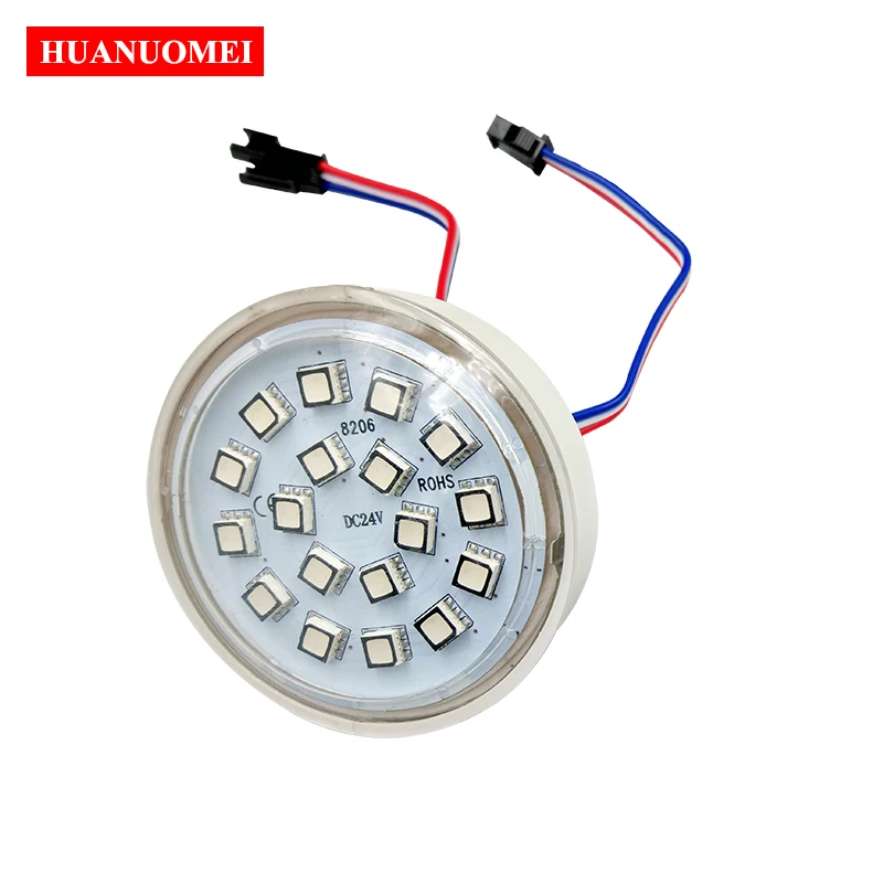 diameter 60mm 18LED 5050 smd addressable full color led pixel light ucs1903 chip waterproof smart pixel rgb led module light 24v