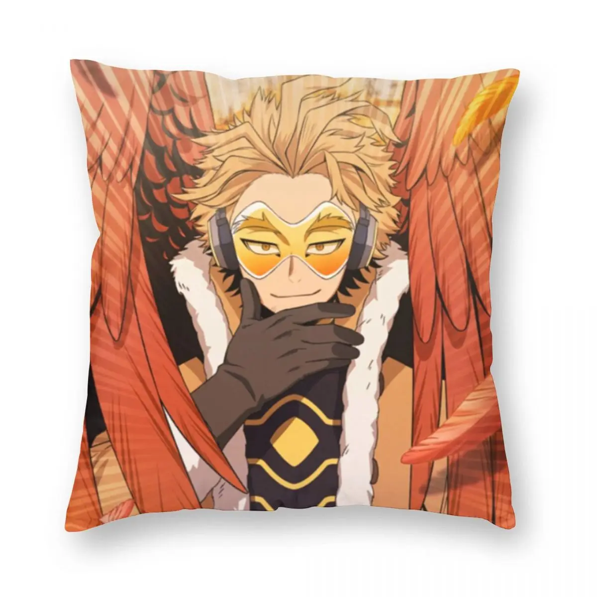 Hawks My Hero Academia Keigo Takami Square Pillowcase Polyester Linen Velvet Pattern Zip Decorative Home Cushion Case