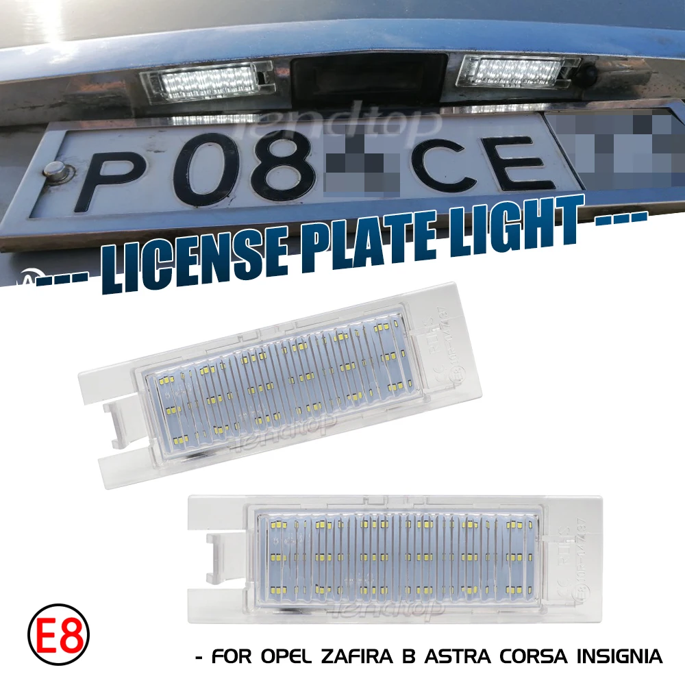 Car LED License Plate Light Number Lamp Facelift For Opel Astra H J Corsa C D Insignia Tigra B Twintop Vectra C Zafira B OPC