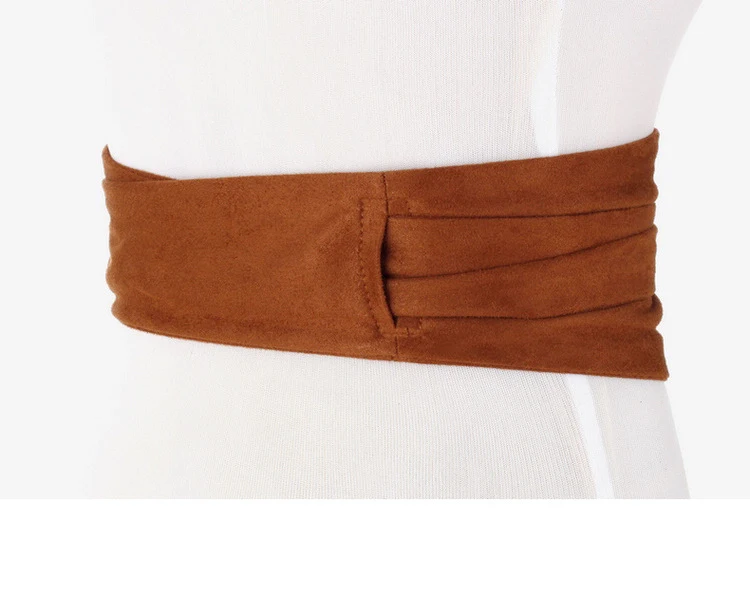 KASURE Woman Waist Belt Suede Wide Corset Black Brown Bow Tie Female Adjustable Belt Dress Skirt Decoration