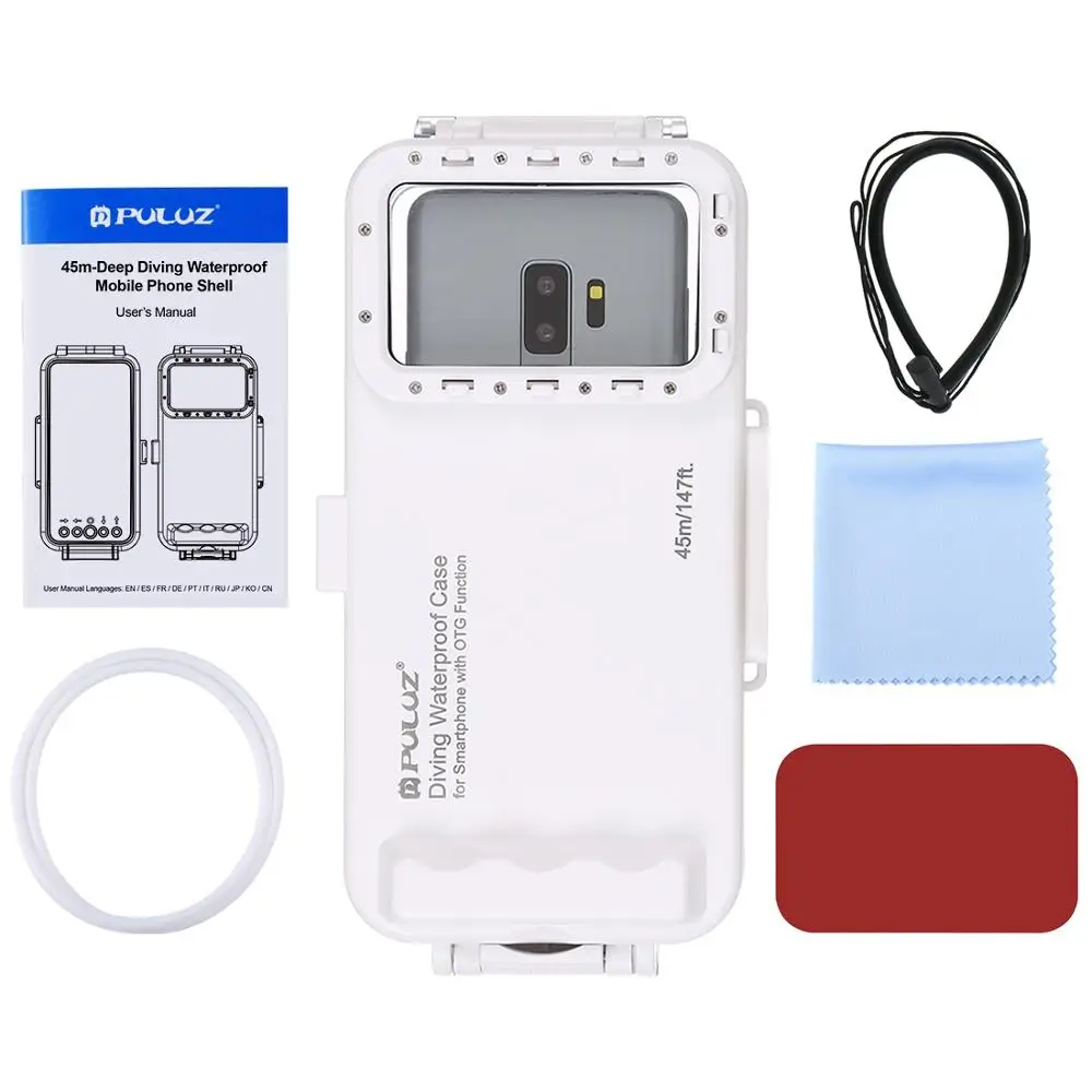 PULUZ 45m/147ft Underwater Waterproof Photo Video Taking Diving Case for Galaxy,Xiaomi,Android OTG Smartphones with Type-C Port