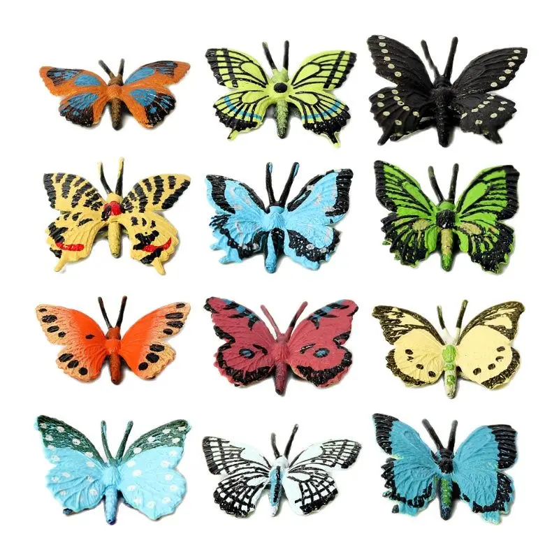 Animal Explorer Simulation Double Wing Artificial Butterfly,PVC Butterflies Action Figure Playset  Animal Model Toys for kids