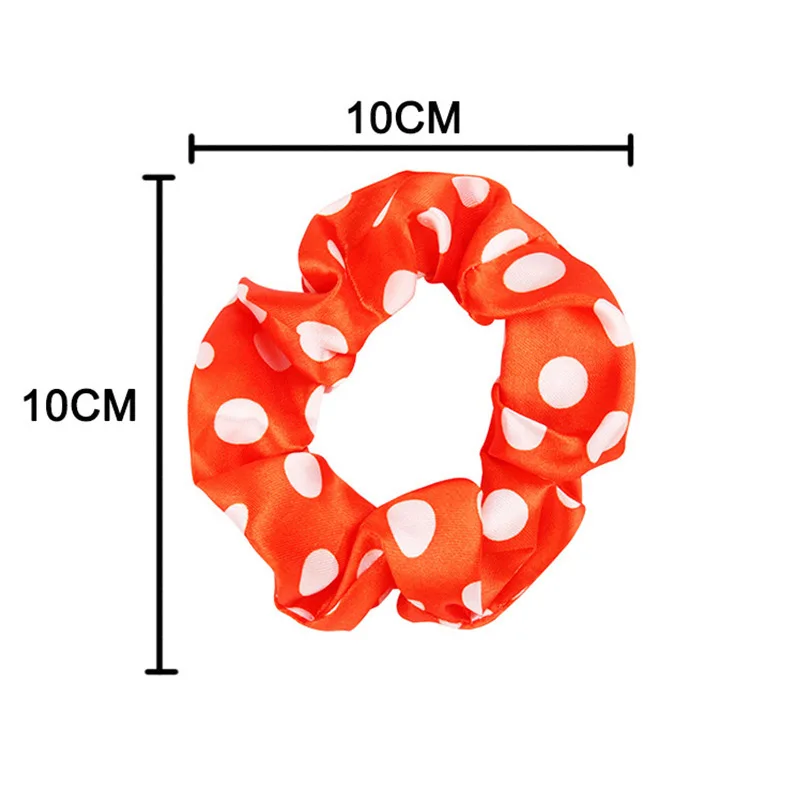 إكسسوارات الشعر النسيج الصيف الإناث طالب البولكا نقطة الأمعاء الغليظة الشعر التعادل صافي الأحمر البولكا نقطة الساتان القماش رئيس حبل