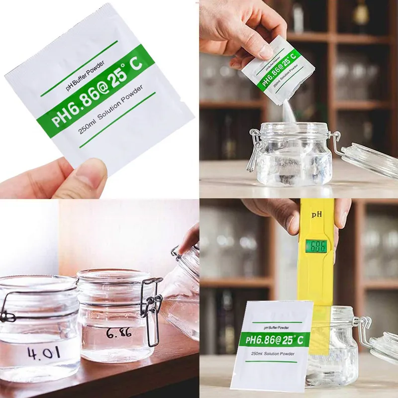 Imagem -03 - Lot 4.01 6.86 9.18 Ponto de Calibração do Medidor de ph ph Solução de Calibração de Tampão de pó para Medidor de Teste de ph 15 Pcs
