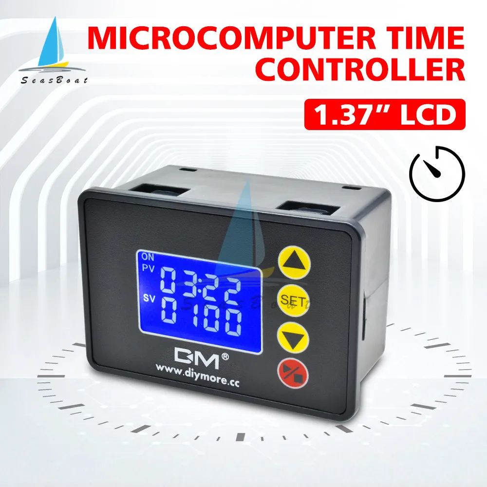 AC 110-220V DC 12V 24V 1.37\'\' LCD Display Microcomputer Time Controller Delay Relay Module Digital Cycle Timer Relay Switch