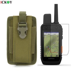 Military Tactical Portable Pouch Case + Screen Protector Shield Film for Handheld GPS Garmin Alpha 200i 300i 200 300 Alpha200i