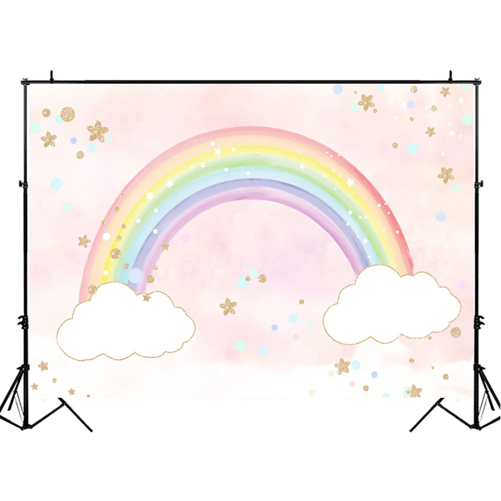 قوس قزح التصوير خلفية ليتل ستار سحابة السماء الطفل الطفل صورة خلفية حفلة عيد ميلاد صورة خلفية استوديو الصور