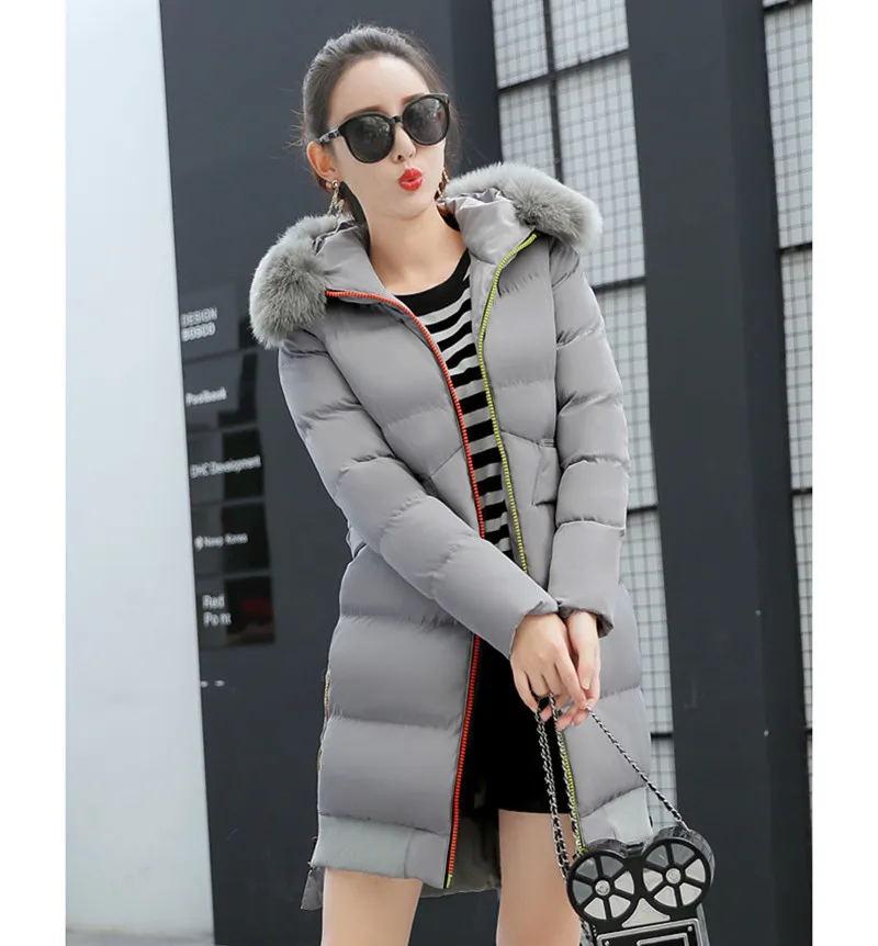 2023 Parkas Winter Mujer Jacket Women Hooded Thick Coat Female Fur Collar Parka Women's Slim Coat Chaqueta Mujer WXF459