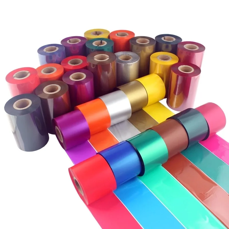 Color Wax Ribbon Color Barcode Printing Thermal Transfer Ribbons Wax Light Blue Orange Coffee 50 to 110mm *300m