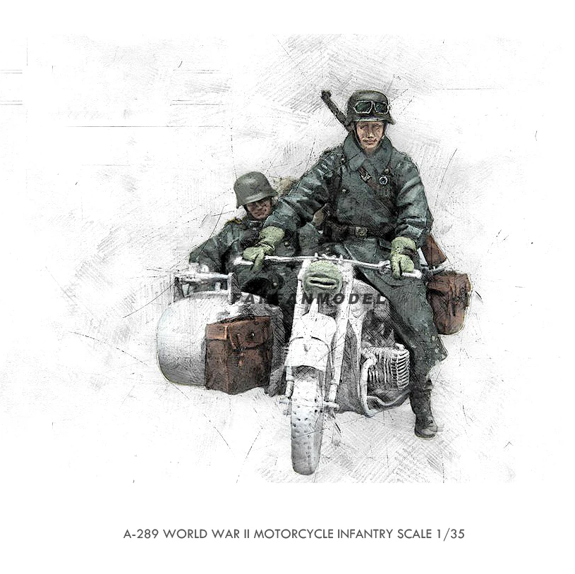 1/35 Resin soldier modle kits colorless and self-assembeld (2 soldier without car) A-289