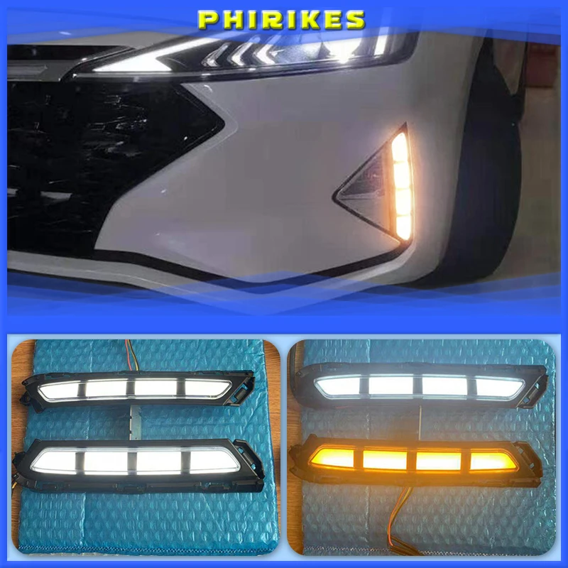 

DRL for Hyundai Elantra 2019 2020 AVANTE LED Daytime Running Lights Daylight fog lamp with with Yellow Turn signal style relay