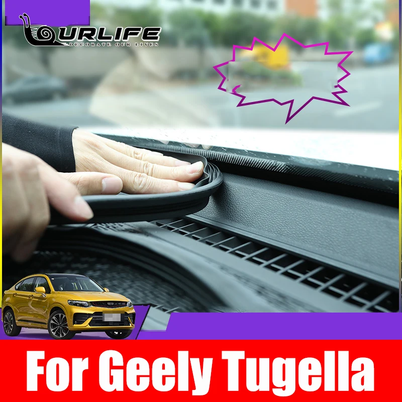 Car Windshield Dashboard Sound Insulation Seal Sealing Rubber Strip Auto Noise Seal Tape Accessories Interior For Geely Tugella