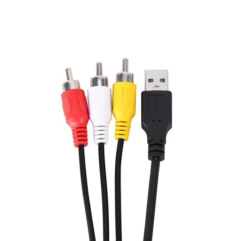 5FT 1.5m USB Male / Female to Male USB 2.0 To 3 RCA Audio Video AV Adapt connector cable