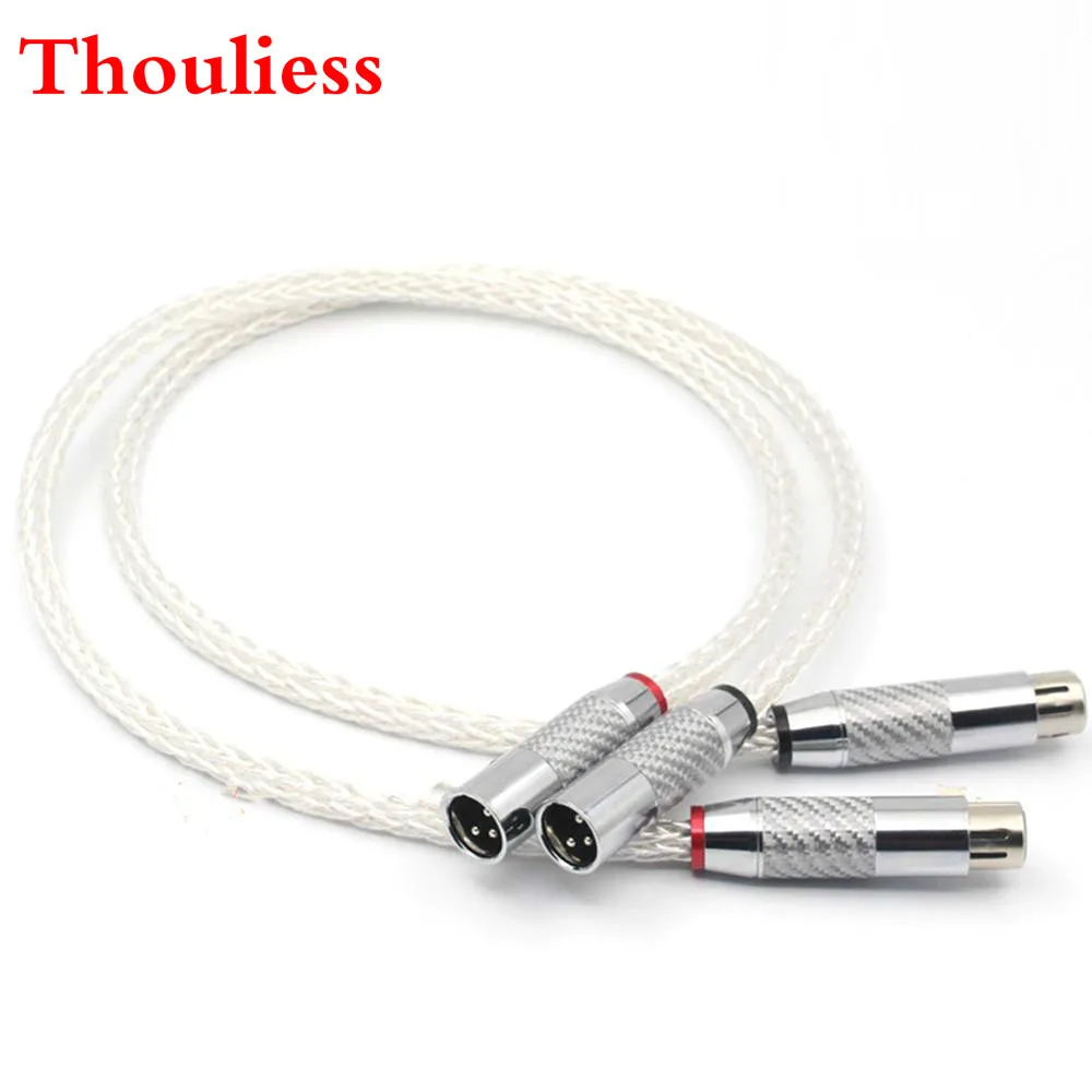 

Thouliess Pair 16+16AG 7N Single Crystal Silver HIFI XLR Male to Female Audio speaker Wire Carbon Fibe 3pins XLR Balanced Cables