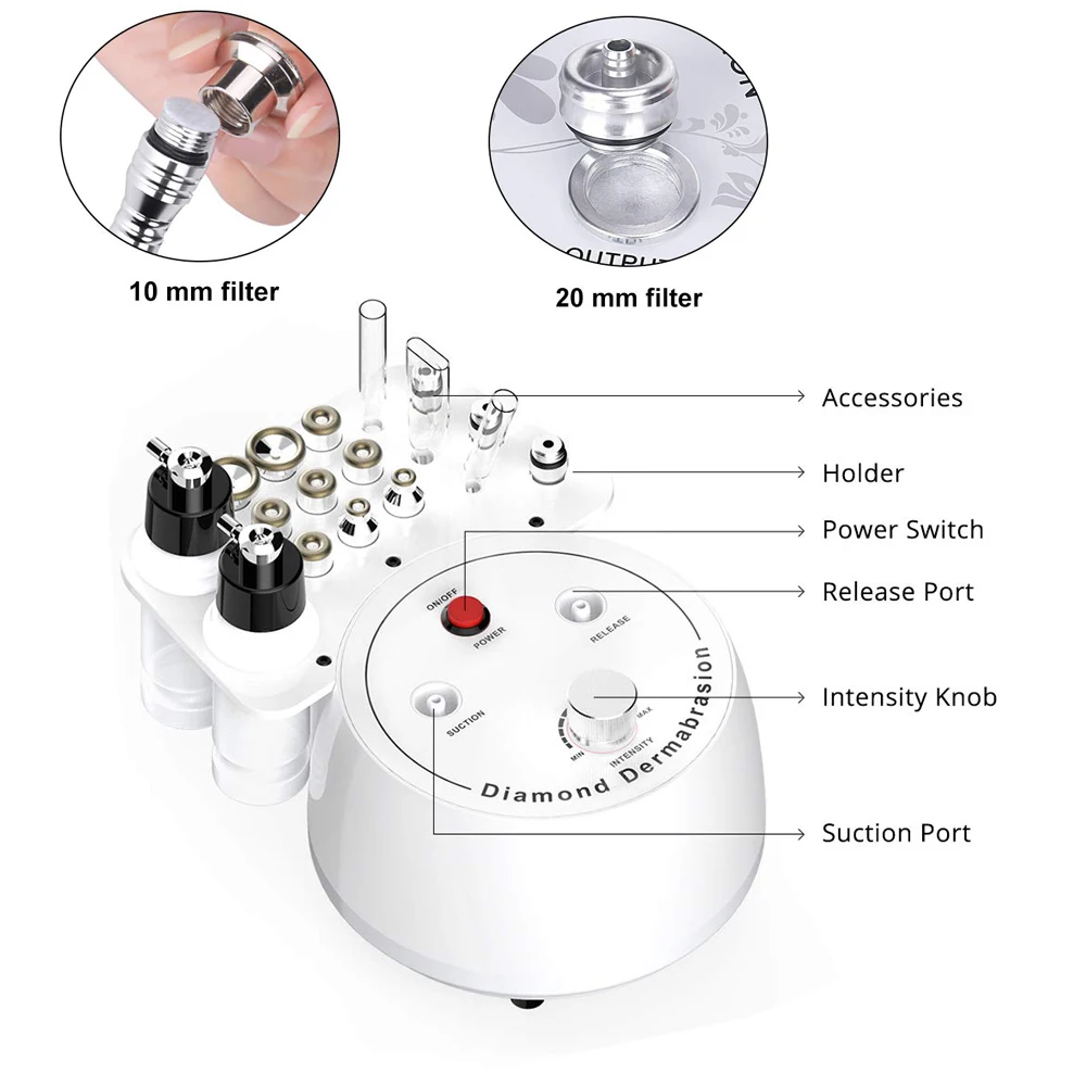 3 in1 Diamond Microdermabrasion Dermabrasion Machine Water Spray Exfoliation Beauty Machine Wrinkle Removal Facial Peeling Tools