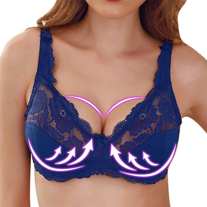 DaiNaFang Koronkowy biustonosz Plus Size Kobiety CDE Cup Bielizna Bralette Crop Top Seksowna bielizna damska Duży biustonosz BH Tube Push Up Brassiere