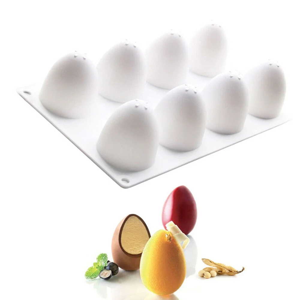 

New 8 Cavity Easter Eggs Silicone Soap Cake Mold DIY Handmade Cookies Chocolate Mould Kitchen Cake Pastry Baking Decorating Mold