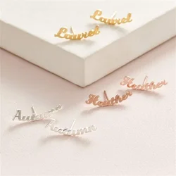 Customized name stud earrings fashion personalized stainless steel exquisite stud earrings ladies jewelry gifts