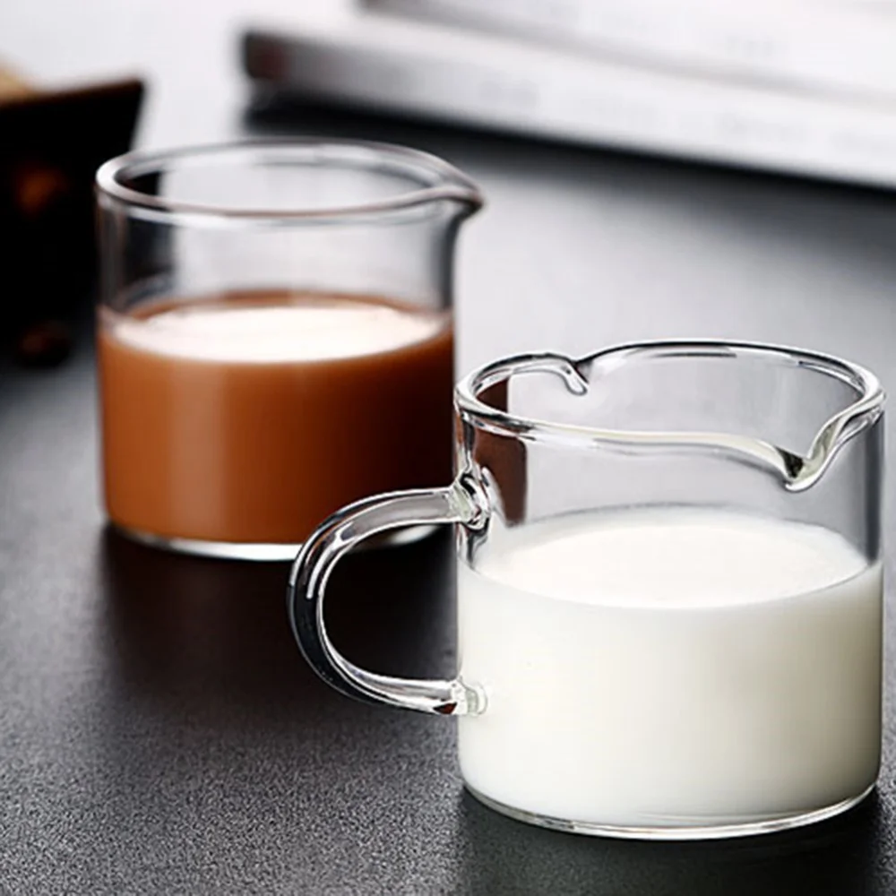 100ML Double Mouth Milk Jugs Small Glass Milk Coffee Cup Espresso Mug High Temperature Resistant Glass Milk Sharing Cup