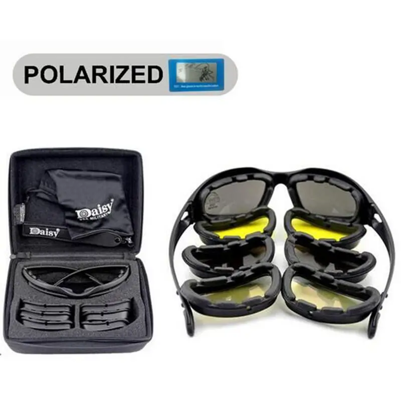 Tactical Daisy C5 Polarized Glasses Airsoft Paintball Shooting Military Goggles Outdoor Hiking Protective Army Men's Sunglasses