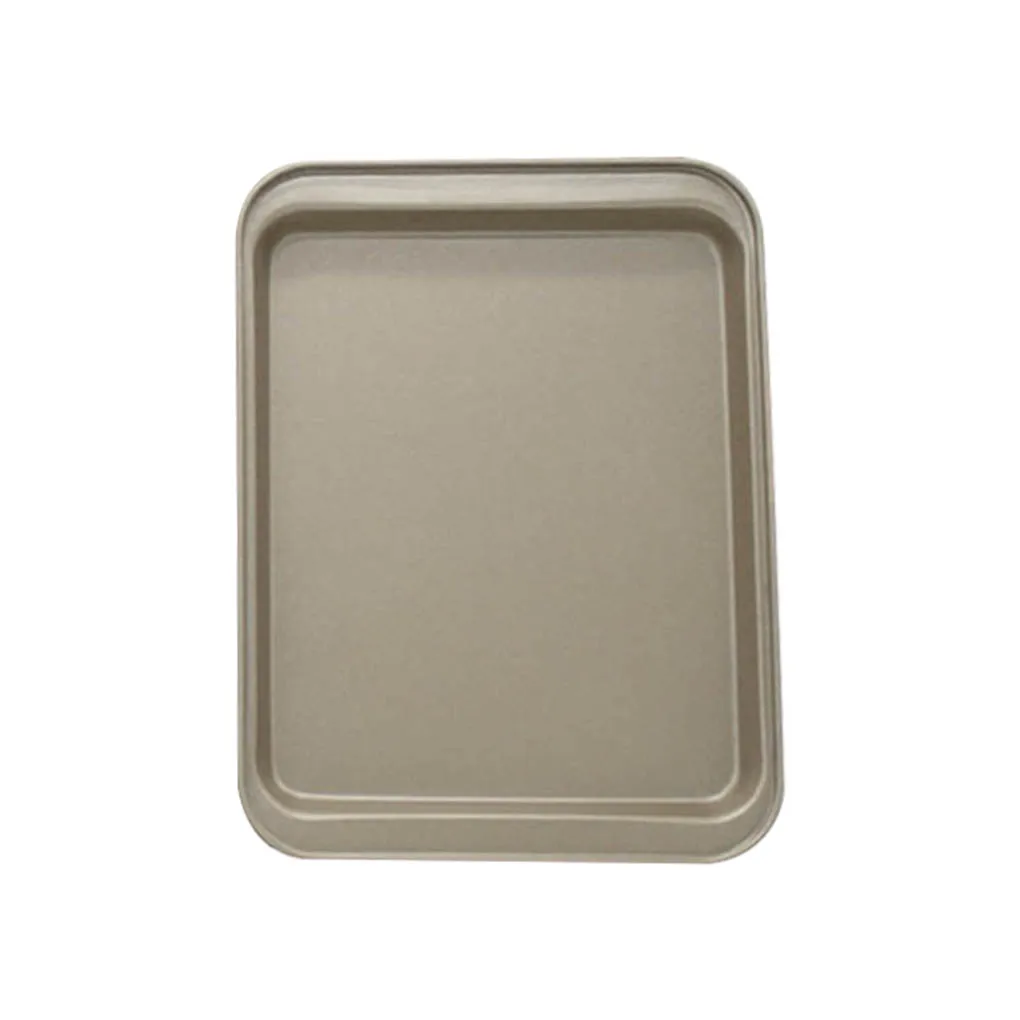 Rectangle Baking Pan Stainless Steel Oven Tray Black/Gold Bakeware Accessory Deformation-resistant Plate Black 24*18cm