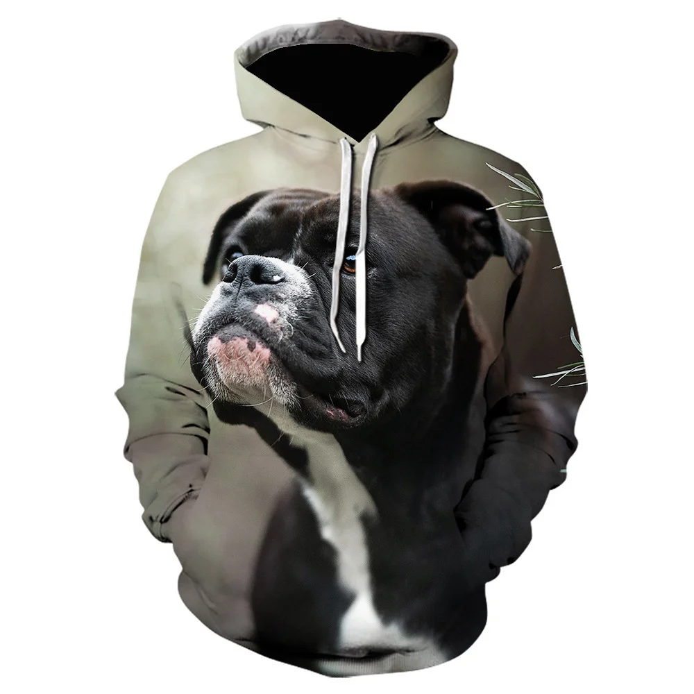 Primavera e no outono novo hoodie masculino e feminino moda quente camisa casual moletom 3d impresso bulldog harajuku manga longa topos