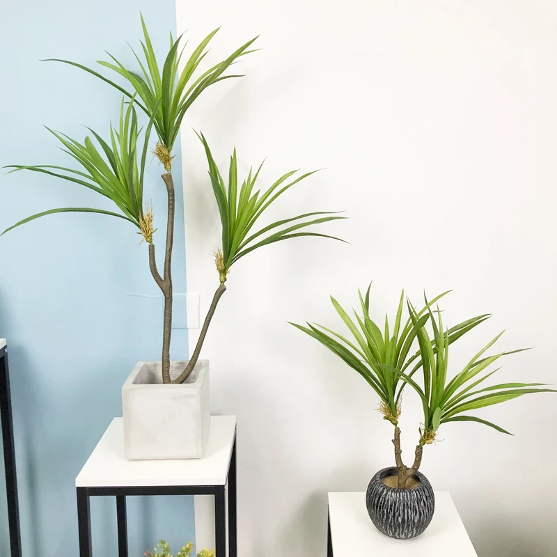 

55+88cm Large Tropical Dracaena Tree Artificial Palm Plants Fake Tall Potted Tree Plastic Nordic Cycas Leaves for Home Decor