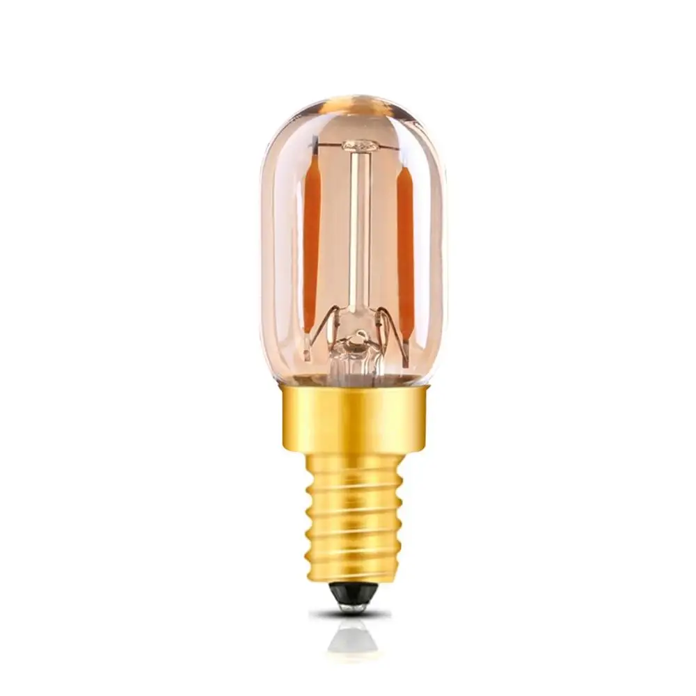 Imagem -02 - Lâmpada de Filamento Edison. 10x T22 Led Dimerizável Vidro Âmbar Tubular 2w Ultra 2200k E12 E14 110240v Iluminação Decorativa.