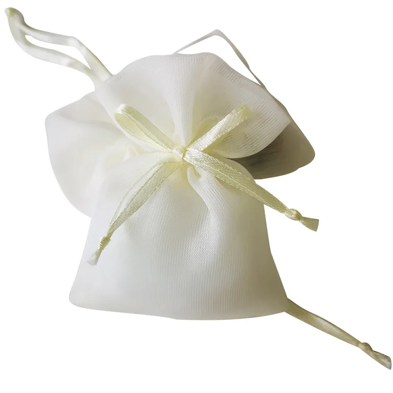 50pcs/lot White Yarn Drawstring Bags DIY Packaging Gift Bags Jewelry Protect Case Wedding Favors Candy Bags Party Supplies