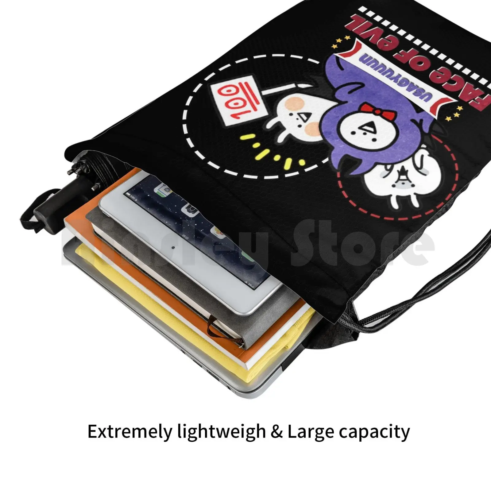 Рюкзак Usagyuuun-Face Of Evil, сумка на шнурке, спортивная сумка для верховой езды, скалолазания, мультяшная сумка-мессенджер, аниме с рукавами, японская забавная