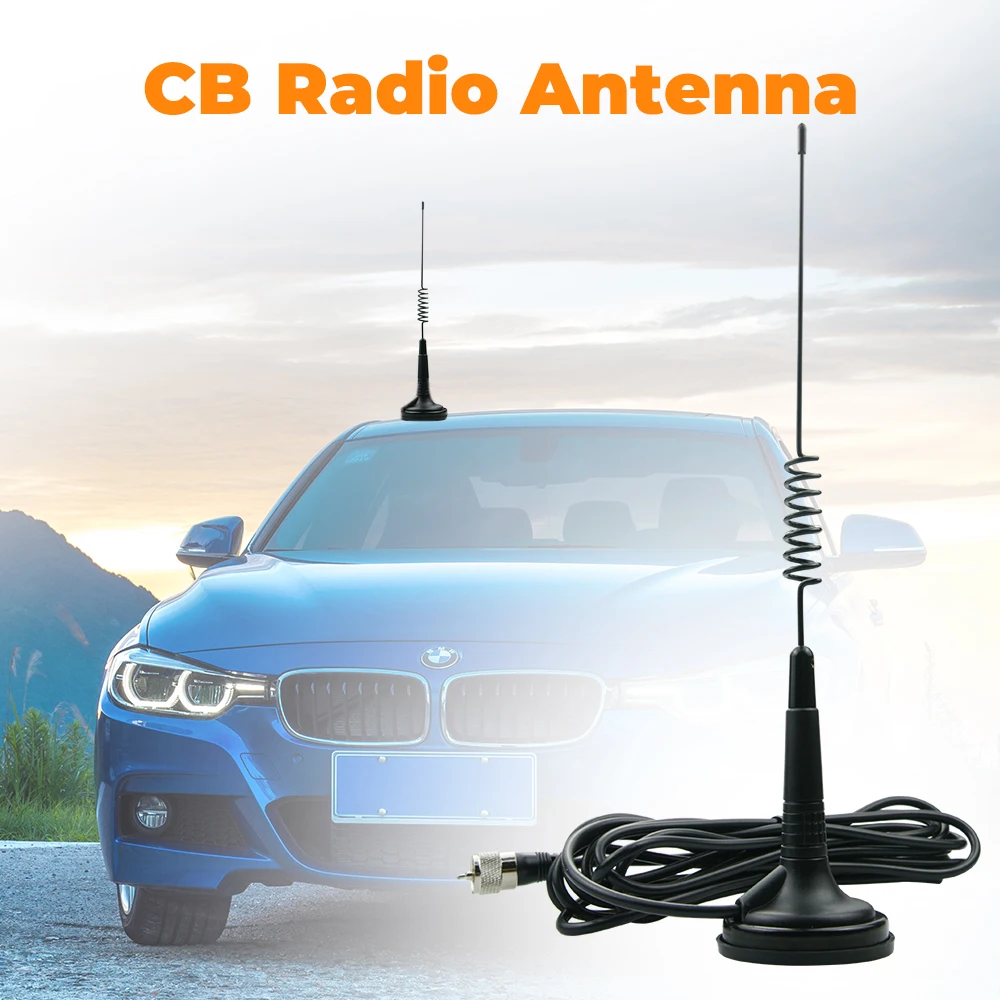 26-28MHz CB Radio Antenna Mag-1345 Magnet Base with 4 Meters Feeder Cable 27MHz High Gain PL259 Connectors for CB-27 A-CB27 CB-4