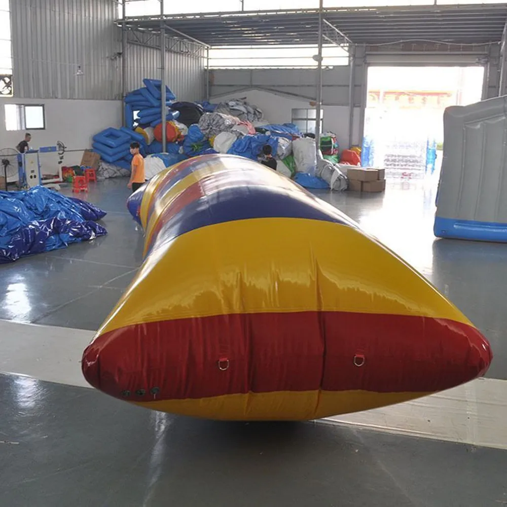 Free Shipping Inflatable Air Catapult Bag 7*3m 0.9mm PVC Inflatable Water Trampoline Jumping Pillow Water Blob