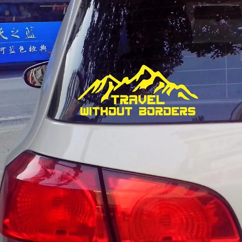Reflective Car Sticker Travel Without Borders Decorate Decals Vinyl Cover Scratches Waterproof Motorcycle Drop Shipping 20cmx8cm