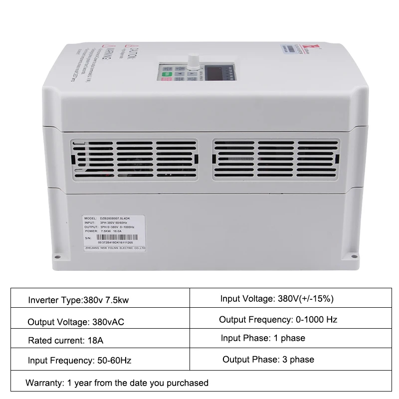 Imagem -04 - Controlador de Velocidade do Eixo da Máquina de Trituração do Cnc do Conversor 220v380v 1hp ou 3hp 1000hz da Frequência de Fusão de 7.5kw Vfd