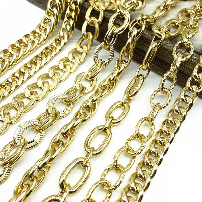 45cm Metal Chain Gold Color Aluminum  for Bag Clothing Decoration Necklace Jewelry Making Findings DIY Supplies