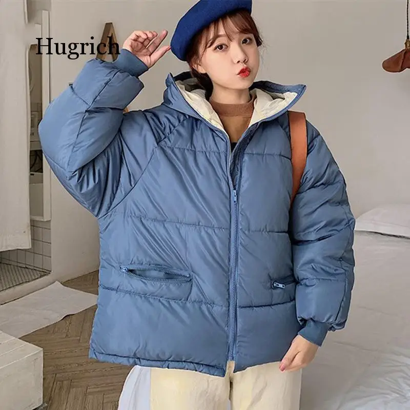 2021 Winter Short Parka Women Solid Bubble Jacket  Hooded Thick Outwear Warm Casual Coat Femme Chaquetas