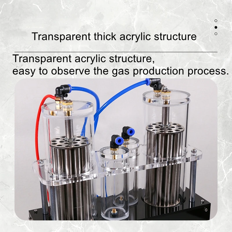 Máquina de electrólisis de agua, separación de hidrógeno y oxígeno, equipo de experimentos científicos de doble salida