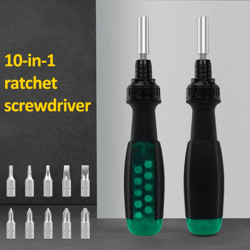 10 in 1 Precision Screwdriver Set Phillips/Slotted/Torx Ratchet Screwdriver Bits Adjustable Home Appliances Repair Hand Tools