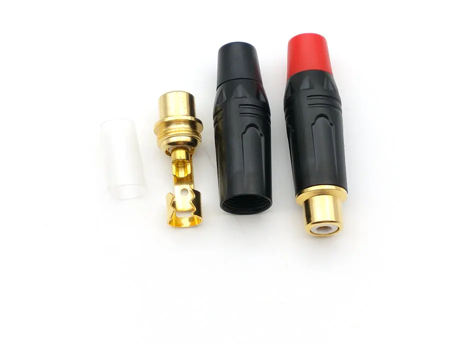 20pcs wholesale Gold plated brass RCA socket Audio Female soldering adapter