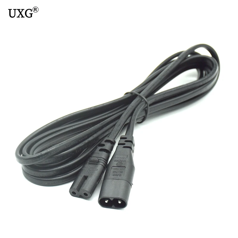 IEC 320 2-Pin C7 Female To C8 Male Figure 8 Power Adapter Extension 30CM Cable  180cm  6FT 3M 5M