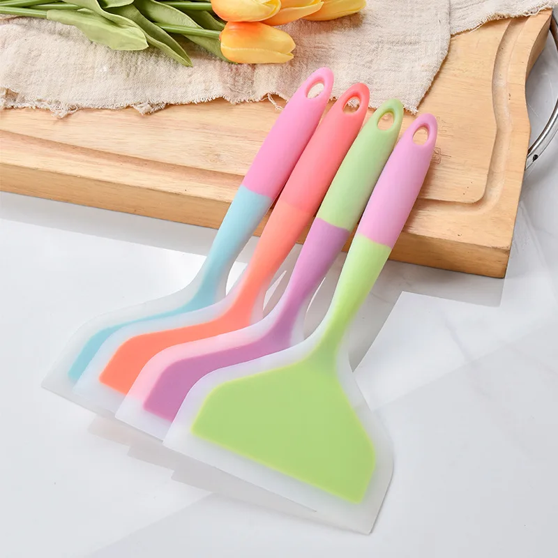 Non-Stick Silicone Spatula Omelette Pan Turner Beef Meat Egg Cooking Spatulas Wide Pizza Shovel Kitchen Scraper Cooking Utensils