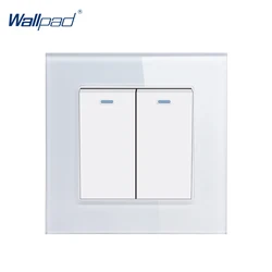 2 Gang Intermediate Switch Wallpad Crystal Glass 110V-250V EU UK 2 Gang 12 3 Way On Off Push Button Switch