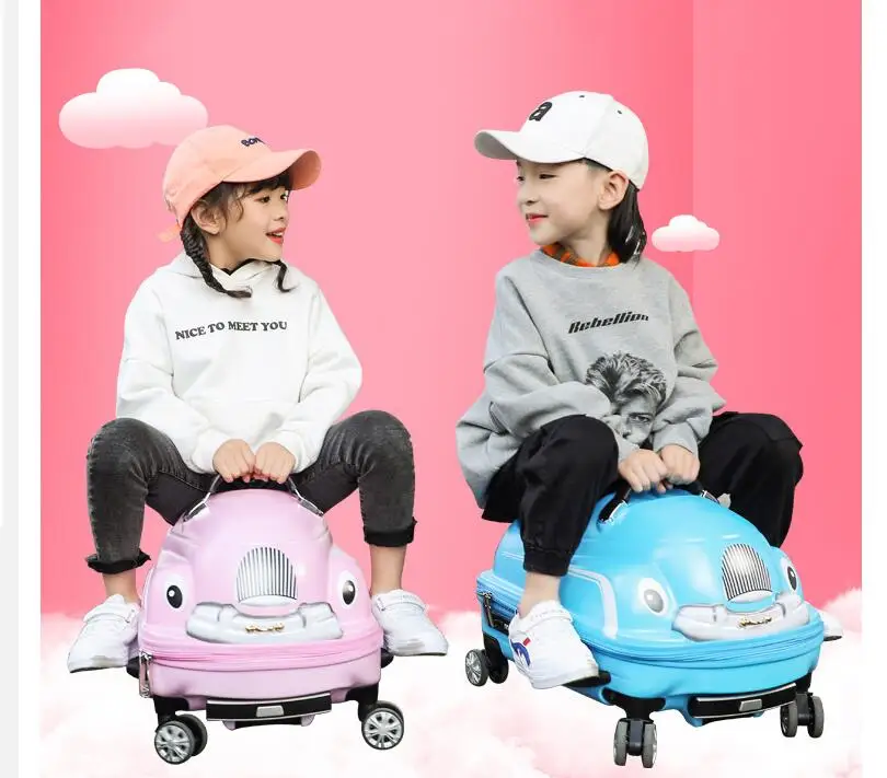 kids Riding suitcase Children 3D Scooter Suitcase for kids Travel trolley bag Spinner Luggage suitcase Rolling truck for kids